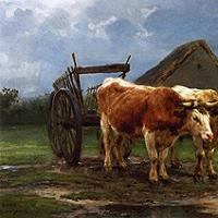 Rosa Bonheur - Oxen Pulling a Cart Fine Art Print