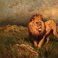 Rosa Bonheur - Lion and Prey (also known as The Kill) Fine Art Print