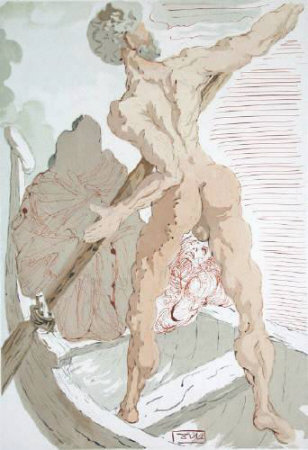 Salvador Dali DC Enfer 03 - Charon et le passage de l'Acheron Limited Edition Art Print