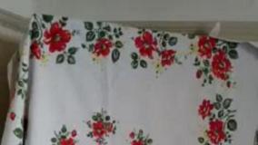 Tablecloth - Red and Yellow Flowers On White Background