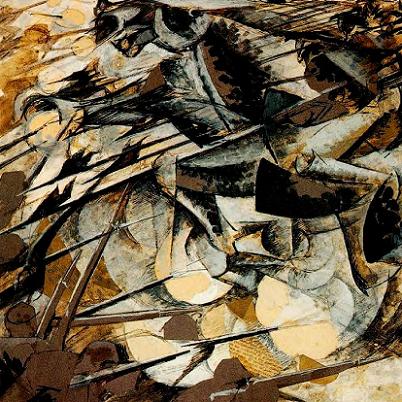 Umberto Boccioni - Charge of the Lancers, 1915, Tempera and collage on pasteboard, 32 x 50 cm, Ricardo and Magda Jucker Collection, Milan