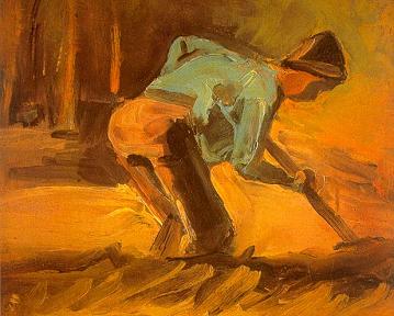 Vincent van Gogh Man Digging Canvas Print