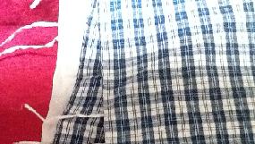 Vintage cotton checked material quilt cover?