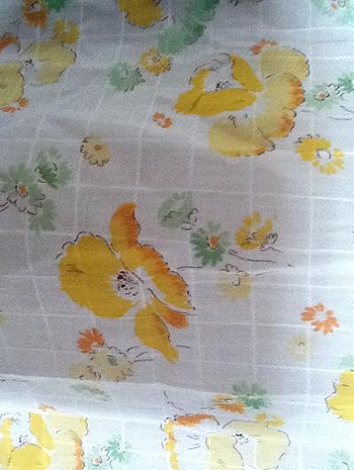 Yellow sheer french fabric