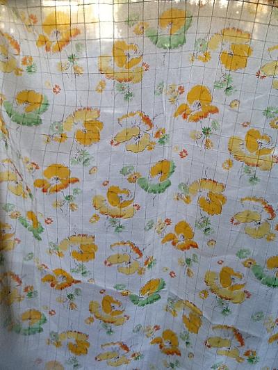 Yellow sheer french fabric