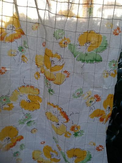 Yellow sheer french fabric