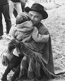 Yul Brynner Hugging a Gypsy Boy, On Set of The Return of the Seven