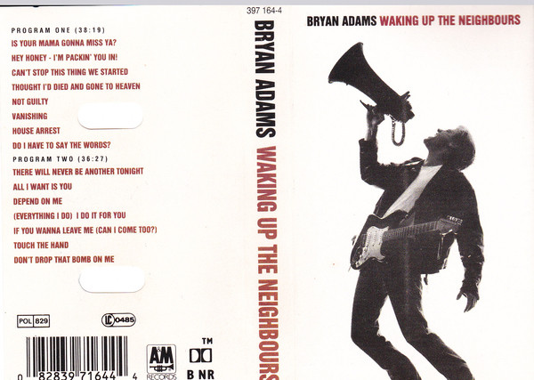 Bryan Adams Waking Up The Neighbours EU Cassette